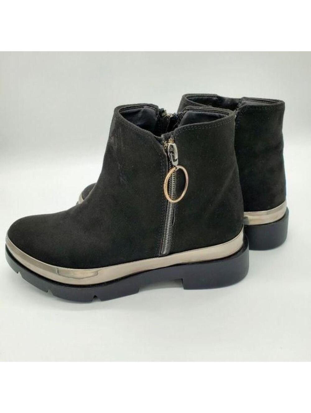 Black ankle boots with side zipper